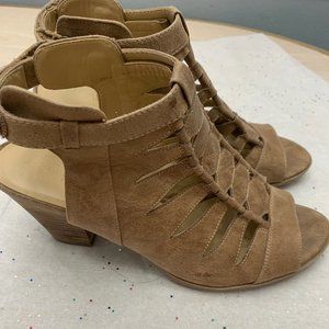 Naturalizer Women's Talan Brown Faux Leather Slingback Heeled Sandal, Size 11